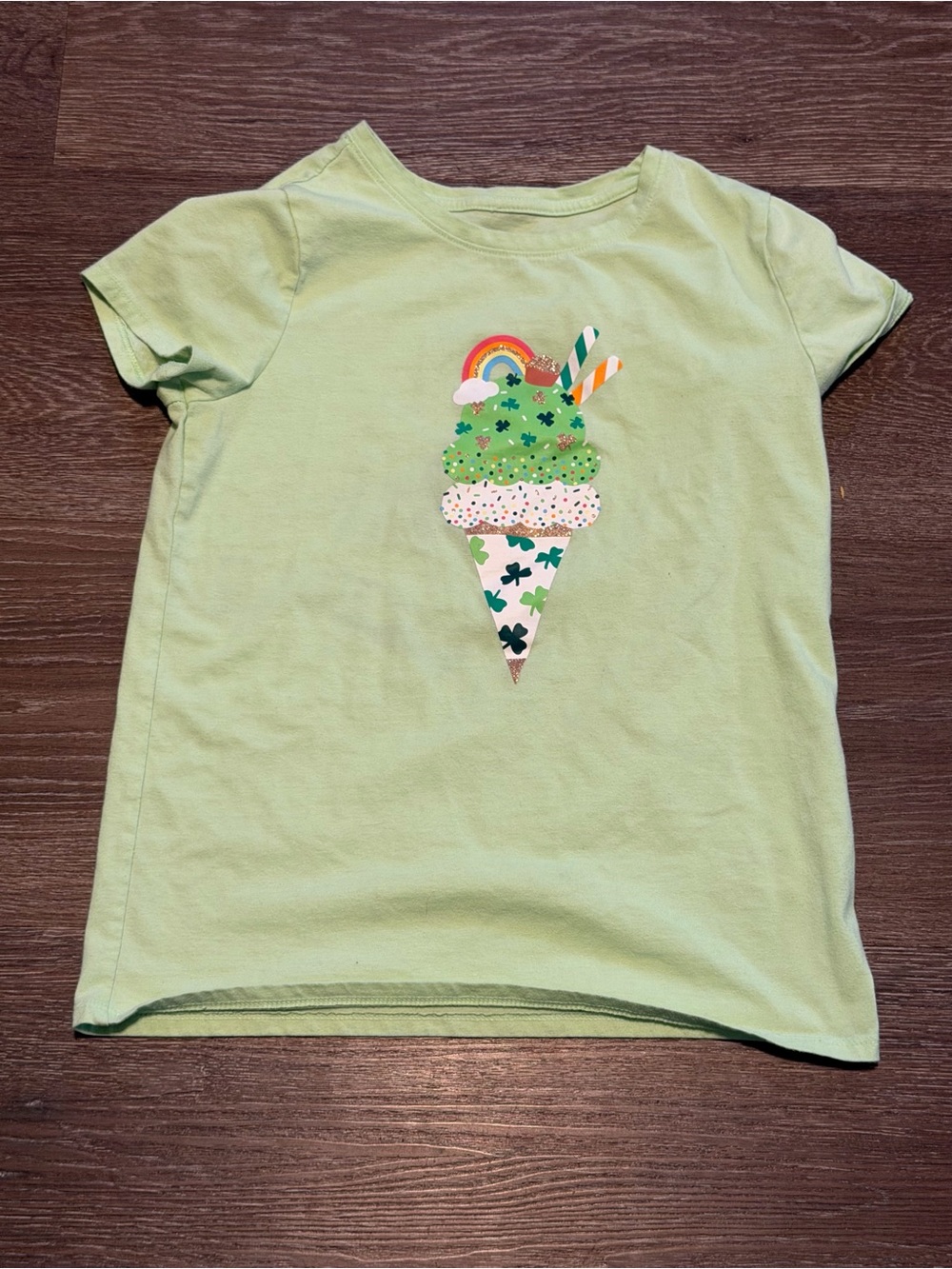 Cat & Jack St. Patrick’s Day Ice Cream Tee | Kids L 10/12 | Mint Green